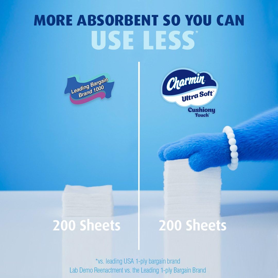 Charmin Toilet Paper Ultra Soft Cushiony Touch, 30 Family Mega Rolls = 153 Regular Rolls-UPStoxs