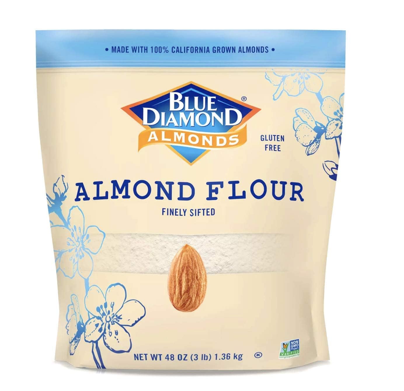 Blue Diamond Almonds Almond Flour, Gluten Free, Blanched, Finely Sifted, 48 oz-UPStoxs