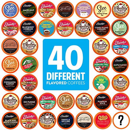 Two Rivers Coffee Flavored Coffee Pods Compatible with Keurig K Cup Brewers, Assorted Variety Pack Flavored Coffee, 40 Count-UPStoxs