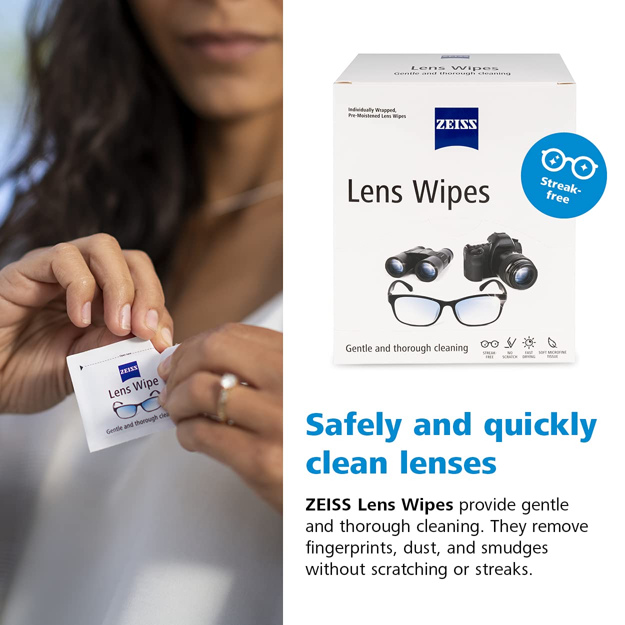 ZEISS Pre-Moistened Lens Cleaning Wipes, 200 Count-UPStoxs