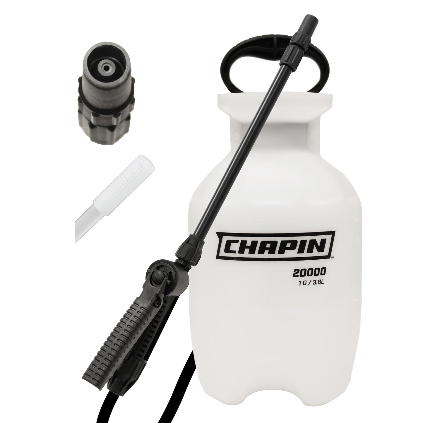 Chapin 20000 Made in USA 1 -Gallon Lawn and Garden Pump Pressured Sprayer, for Spraying Plants, Garden Watering, Weeds and Pests, Polypropylene, Translucent White-UPStoxs