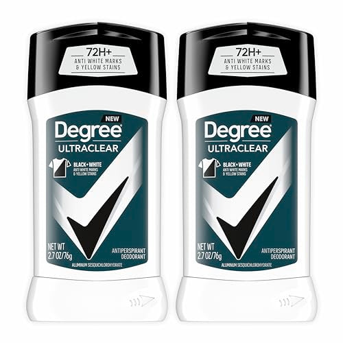 Degree Men UltraClear Antiperspirant Deodorant Black+White 2 Count 72-Hour Sweat & Odor Protection Antiperspirant For Men With MotionSense Technology 2.7 oz-UPStoxs