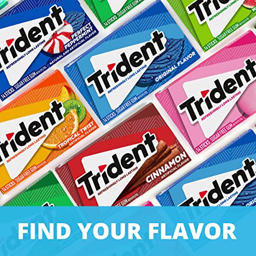 Trident Original Flavor Sugar Free Gum, 12 Packs of 14 Pieces (168 Total Pieces)-UPStoxs