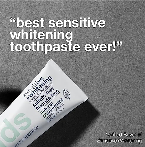 Davids Fluoride Free Nano Hydroxyapatite Toothpaste for Remineralizing Enamel & Sensitive Relief, Whitening, Antiplaque, SLS Free, Natural Peppermint, 5.25oz, Made in USA-UPStoxs