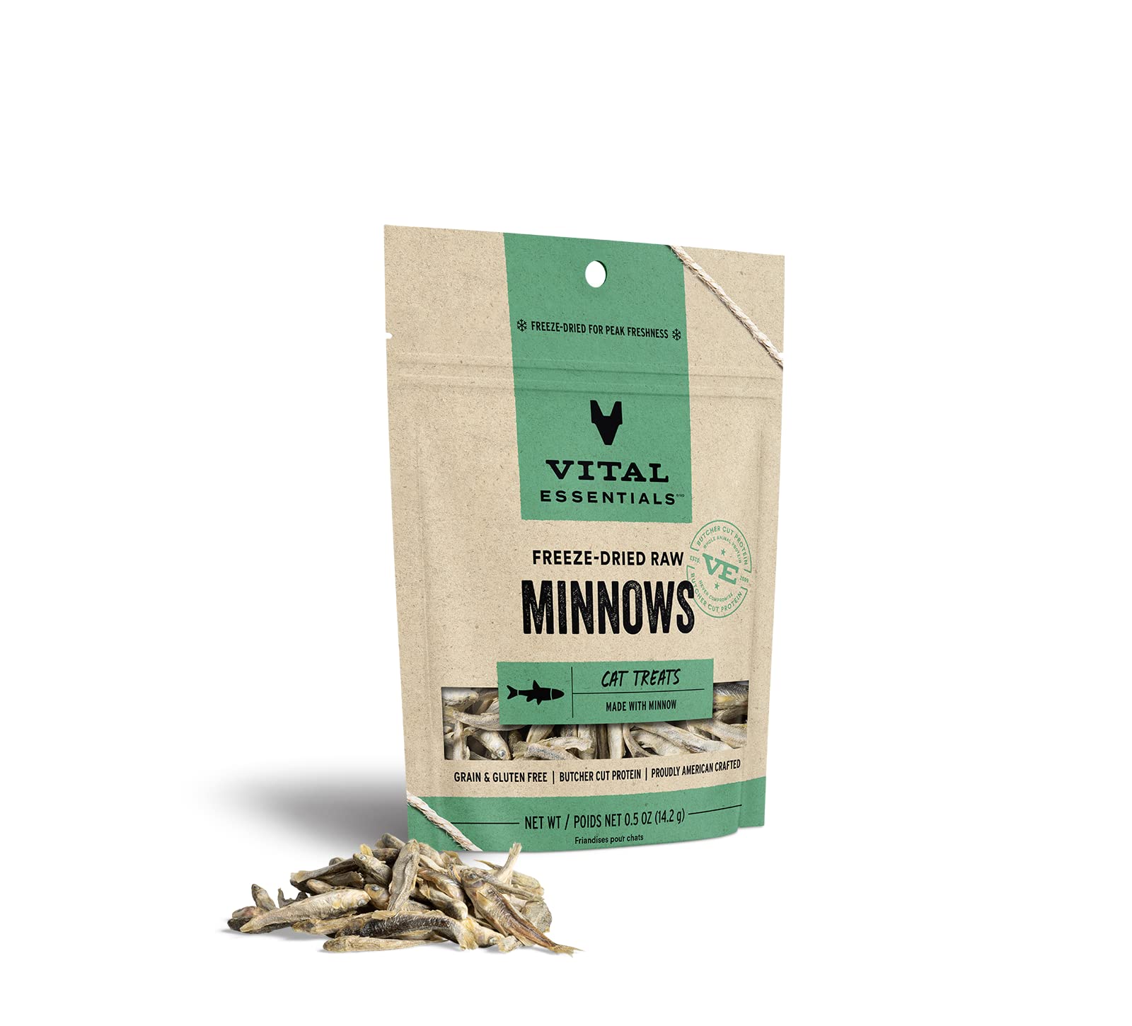 Vital Essentials Freeze Dried Raw Cat Treats, Minnows Treats, 0.5 oz-UPStoxs