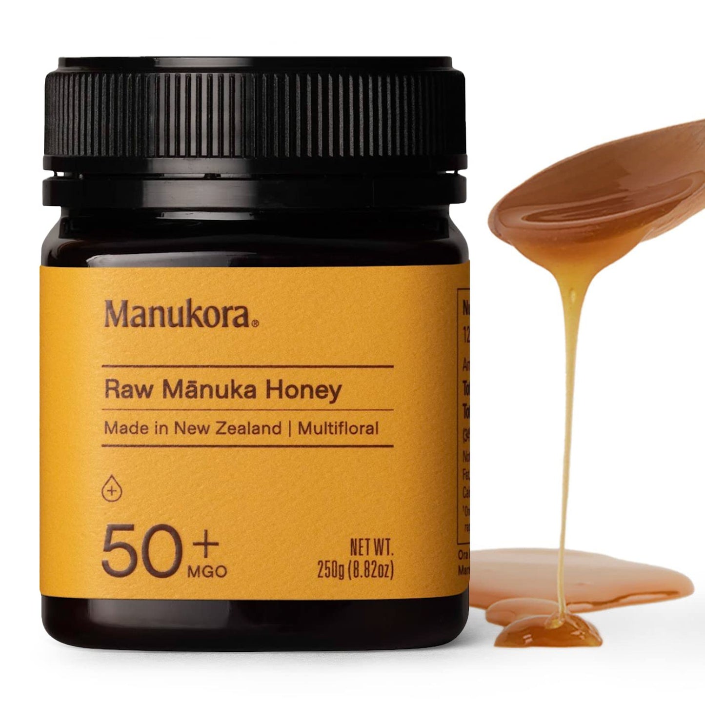 Manukora Raw Manuka Honey, MGO 50+, New Zealand Honey, Non-GMO, Traceable from Hive to Hand, Daily Wellness Support - 250g (8.82 Oz)-UPStoxs