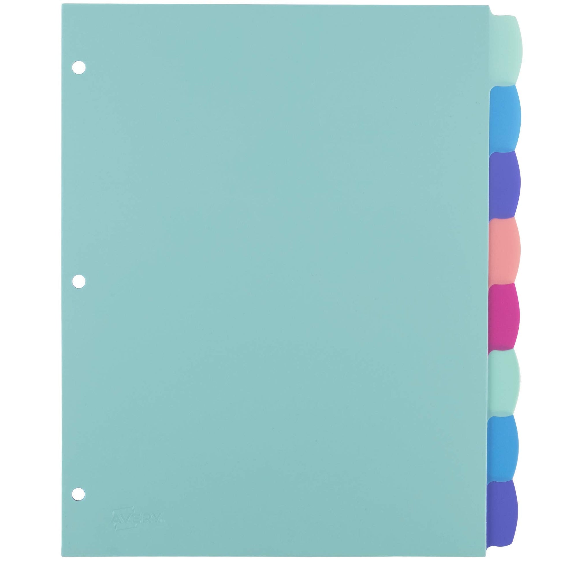 Avery Durable Plastic 8-Tab Write & Erase Big Tab Dividers for 3 Ring Binders, Pastel Brights (16271)-UPStoxs