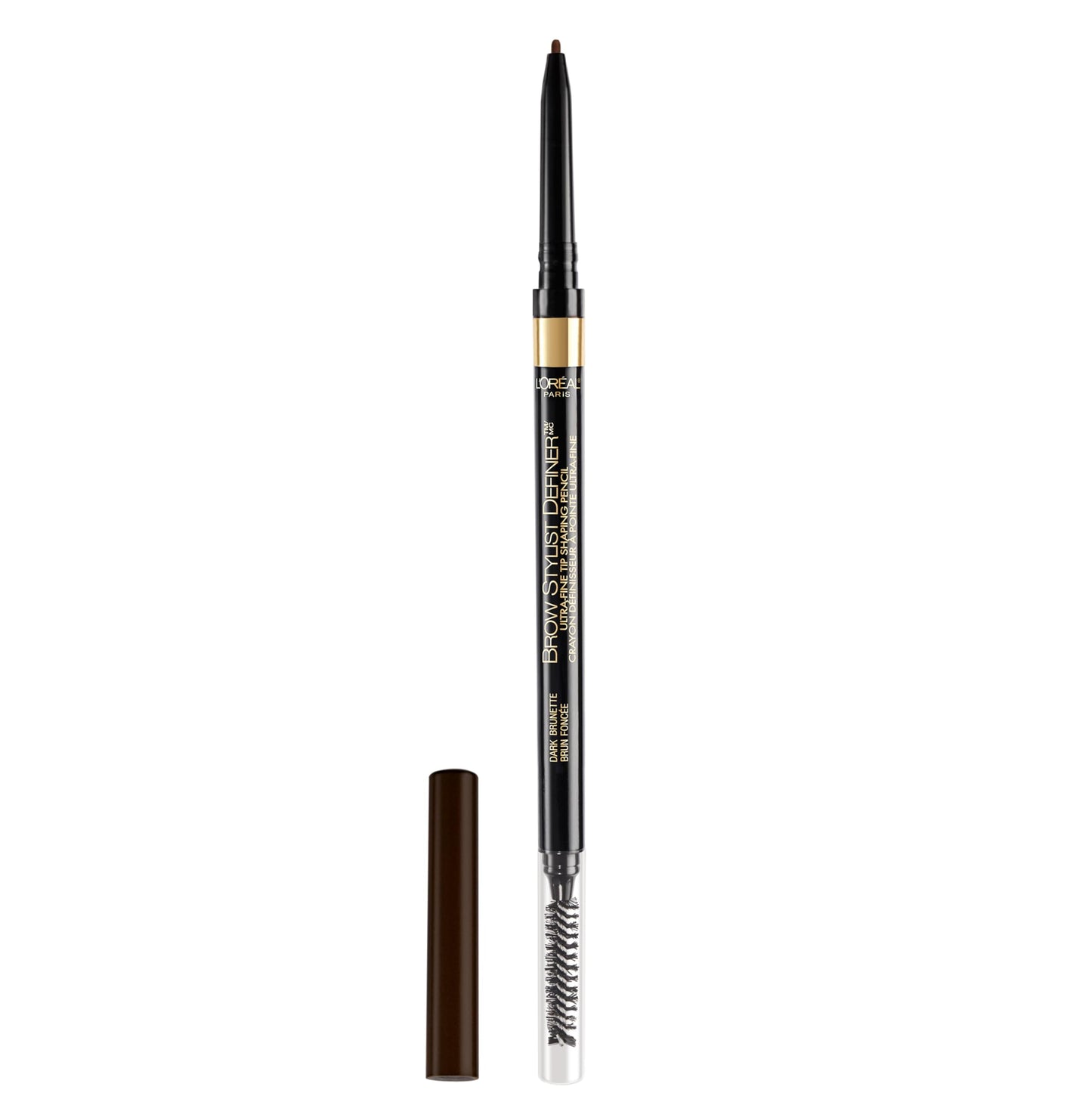 L'Oreal Paris Makeup Brow Stylist Definer Waterproof Eyebrow Pencil, Ultra-Fine Mechanical Pencil, Draws Tiny Brow Hairs and Fills in Sparse Areas and Gaps, Dark Brunette, 0.003 Ounce (Pack of 1)-UPStoxs