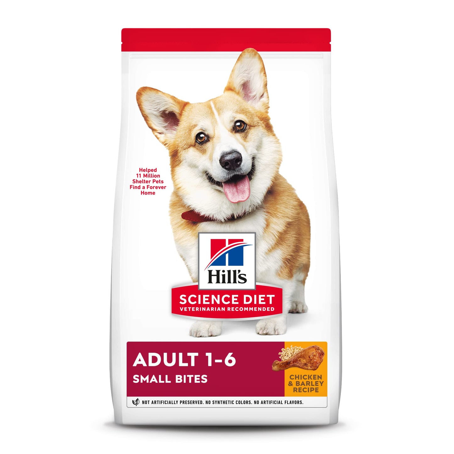 Hill's Science Diet Adult 1-6, Adult 1-6 Premium Nutrition, Small Kibble, Dry Dog Food, Chicken & Barley, 15 lb Bag-UPStoxs