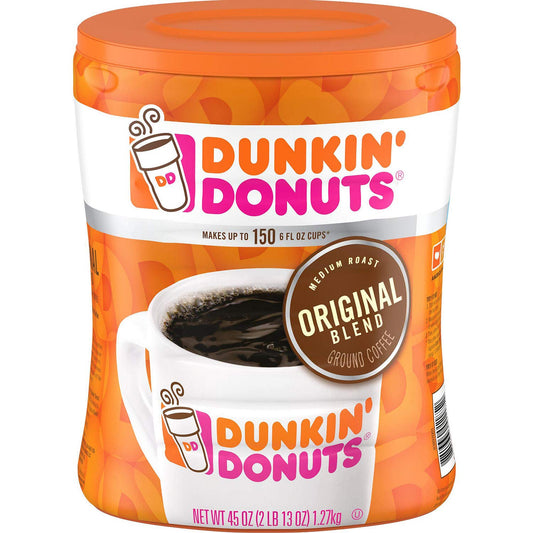 Dunkin' Donuts Original Blend Ground Coffee, Medium Roast, 45 oz.-UPStoxs