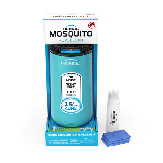 Thermacell Patio Shield Mosquito Repeller, Blue; Highly Effective Mosquito Repellent for Patio; No Candles or Flames, DEET-Free, Scent-Free, Bug Spray Alternative; Includes 12-Hour Refill-UPStoxs