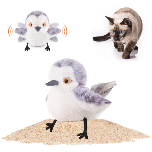 Potaroma Cat Toys Flapping Bird (No Flying), Lifelike Sandpiper Chirp Tweet, Rechargeable Touch Activated Kitten Toy Interactive Cat Exercise Toys for All Breeds Cat Kicker Catnip Toys 4.0"-UPStoxs