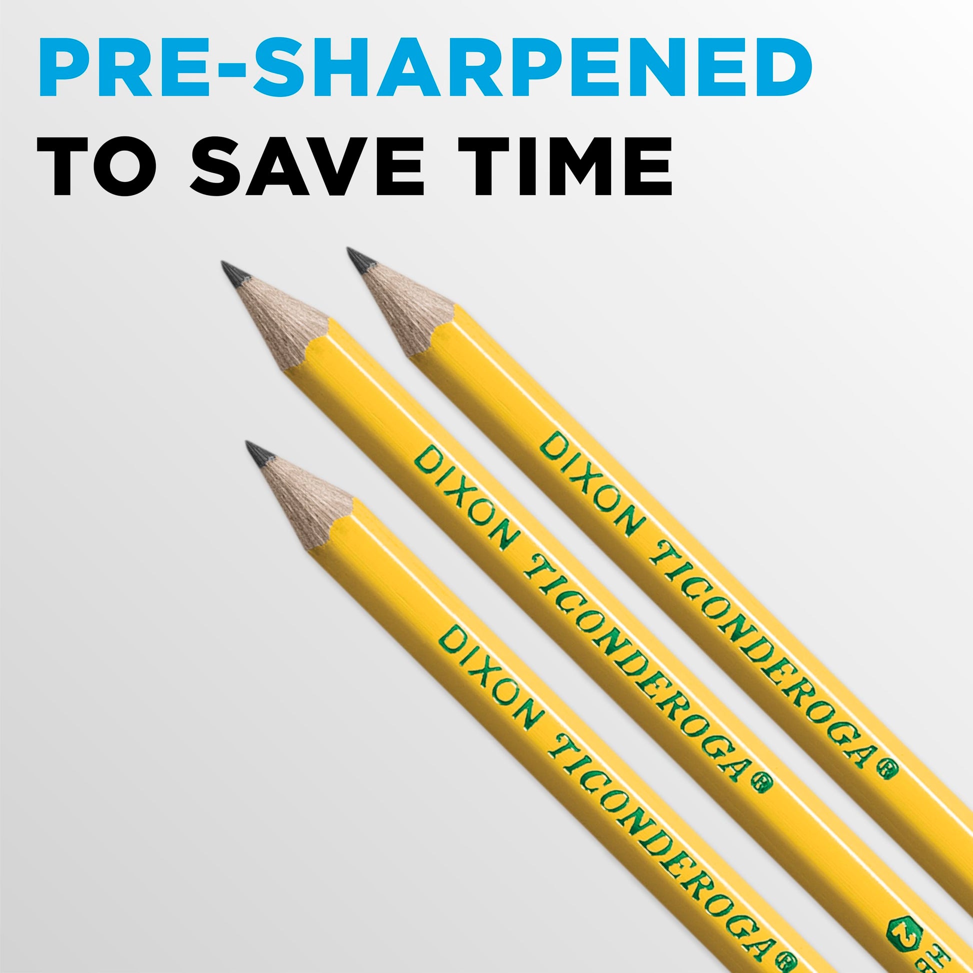 Ticonderoga Wood-Cased Pencils, Pre-Sharpened, #2 HB Soft, Yellow, 30 Count-UPStoxs