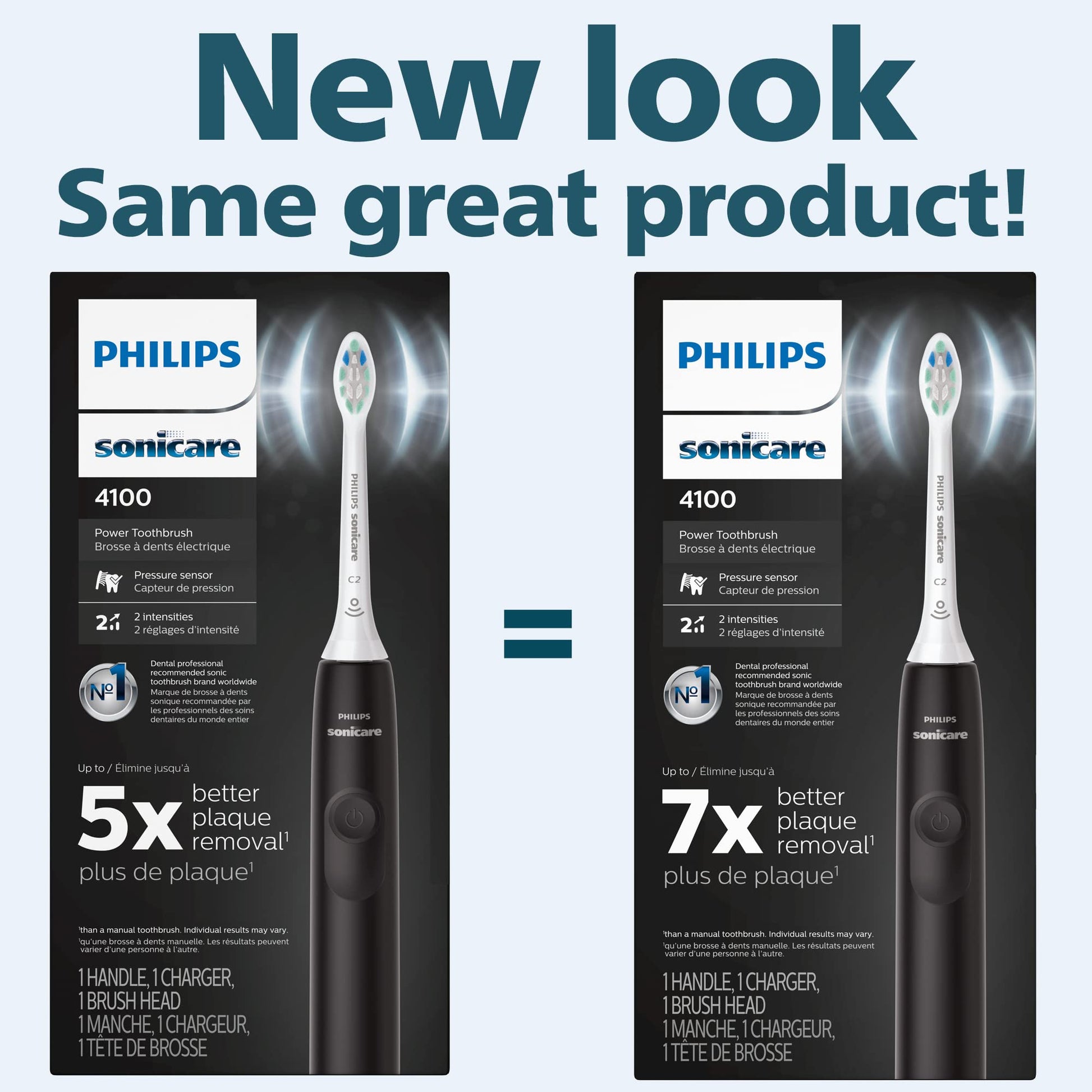 Philips Sonicare 4100 Power Toothbrush, Rechargeable Electric Toothbrush with Pressure Sensor, Black-UPStoxs