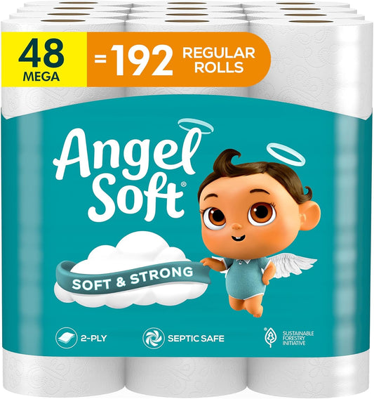 Angel Soft Soft & Strong 2-Ply Toilet Paper 48 rolls, 320 sheets/roll