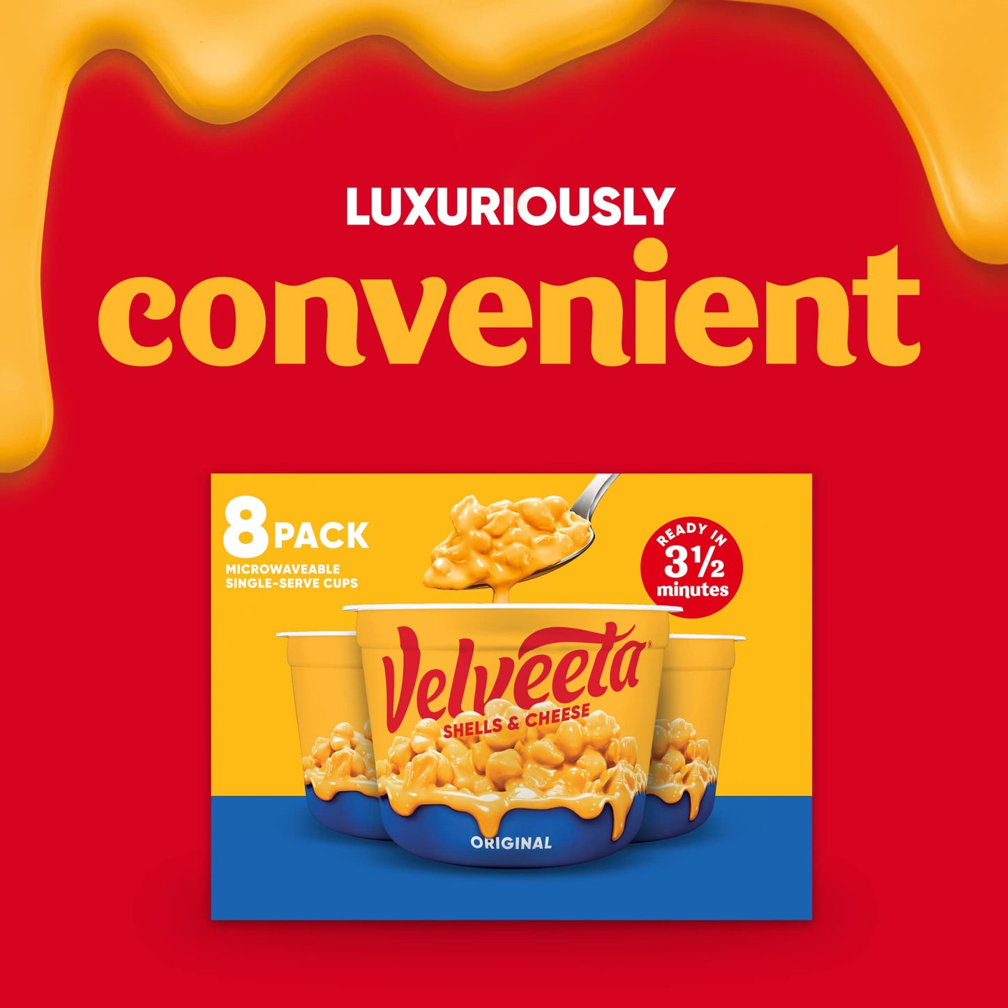 Velveeta Shells & Cheese Original Microwavable Macaroni and Cheese Cups (8 ct Pack, 2.39 oz Cups)-UPStoxs