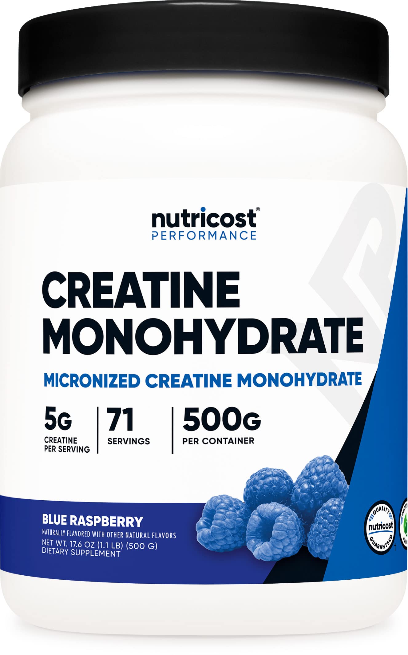 Nutricost Creatine Monohydrate Powder (Blue Raspberry), 500 Grams (1.1 LBS)-UPStoxs