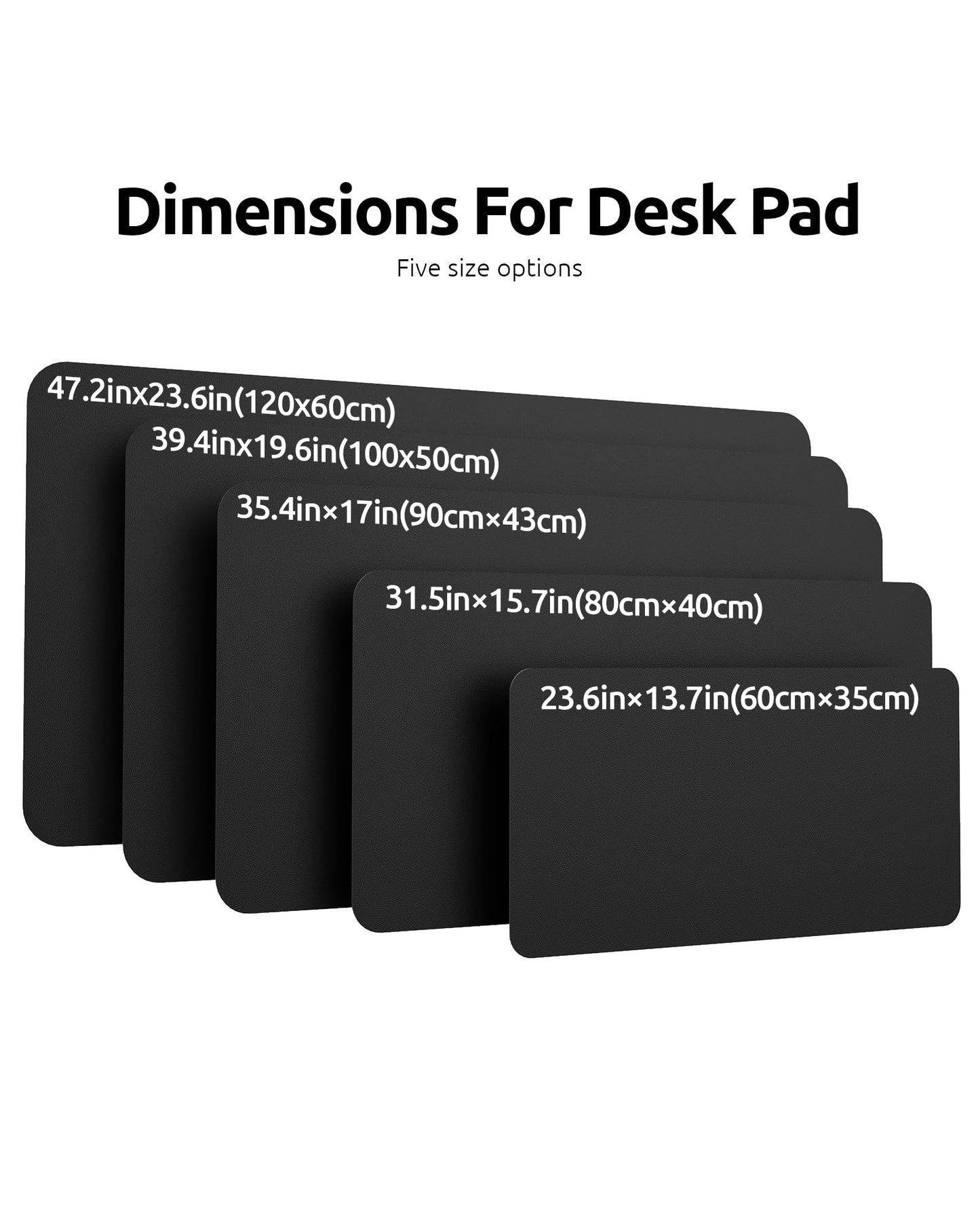 YSAGi Leather Desk Pad Protector, Office Desk Mat, Large Mouse Pad, Non-Slip PU Leather Desk Blotter, Laptop Desk Pad, Waterproof Desk Writing Pad for Office and Home (Black, 23.6" x 13.8")-UPStoxs