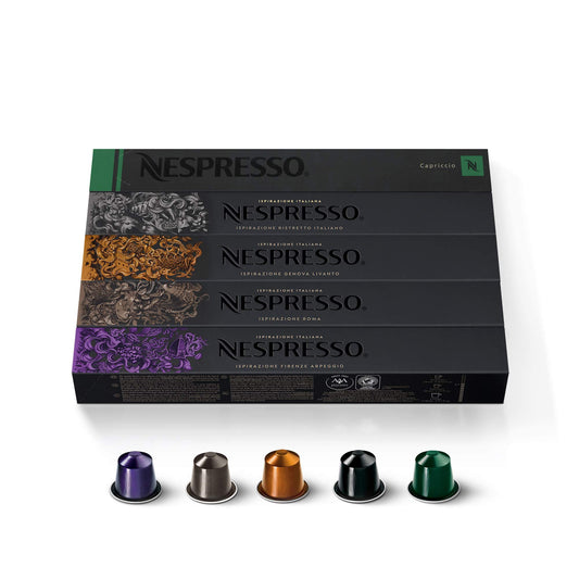 Nespresso Capsules OriginalLine, Variety Pack, Medium & Dark Roast Espresso Coffee, 50 Count Espresso Coffee Pods, Brews 1.35oz-UPStoxs