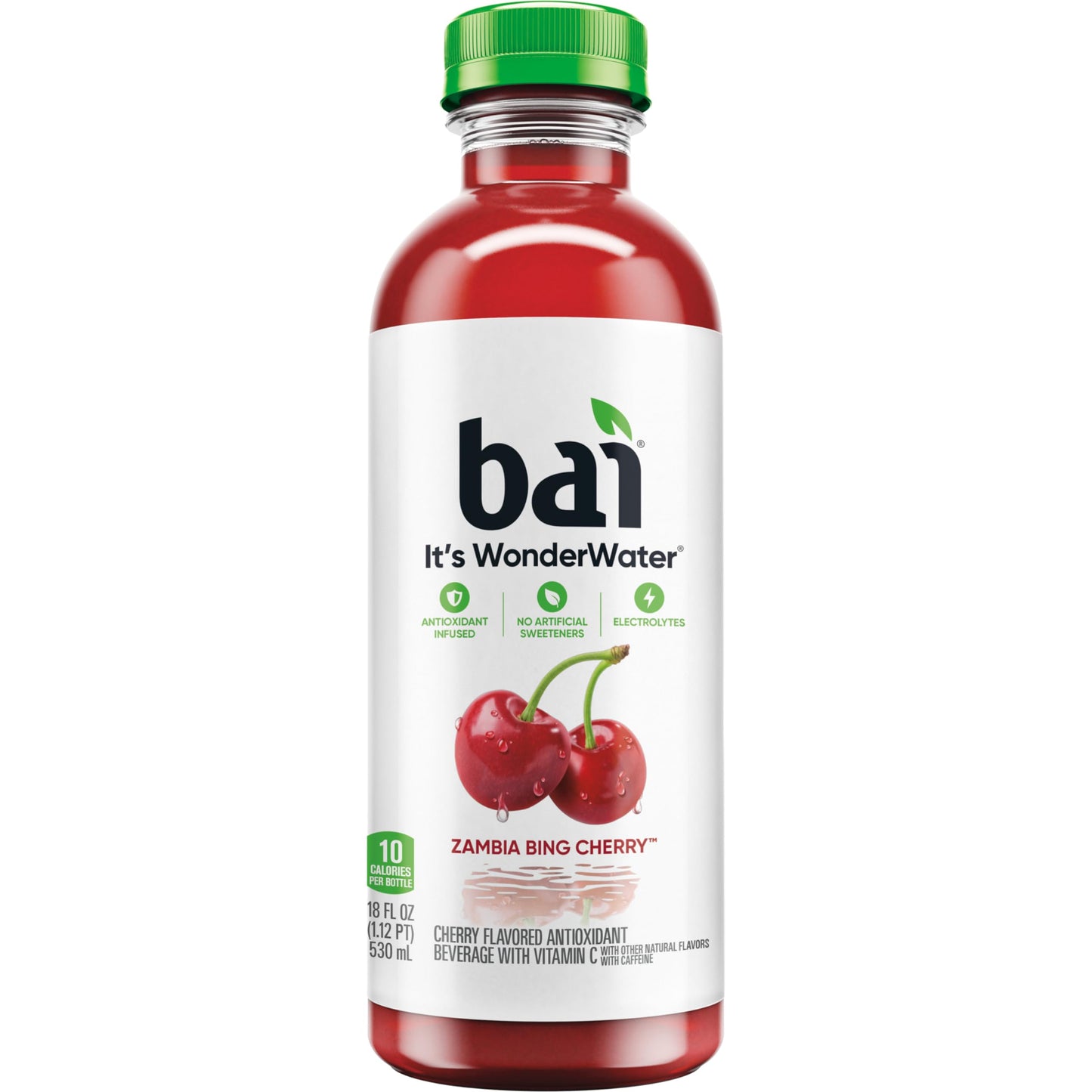 Bai Antioxidant Infused Water Beverage, Zambia Bing Cherry, with Vitamin C and No Artificial Sweeteners, 18 Fluid Ounce Bottle, 12 Pack-UPStoxs