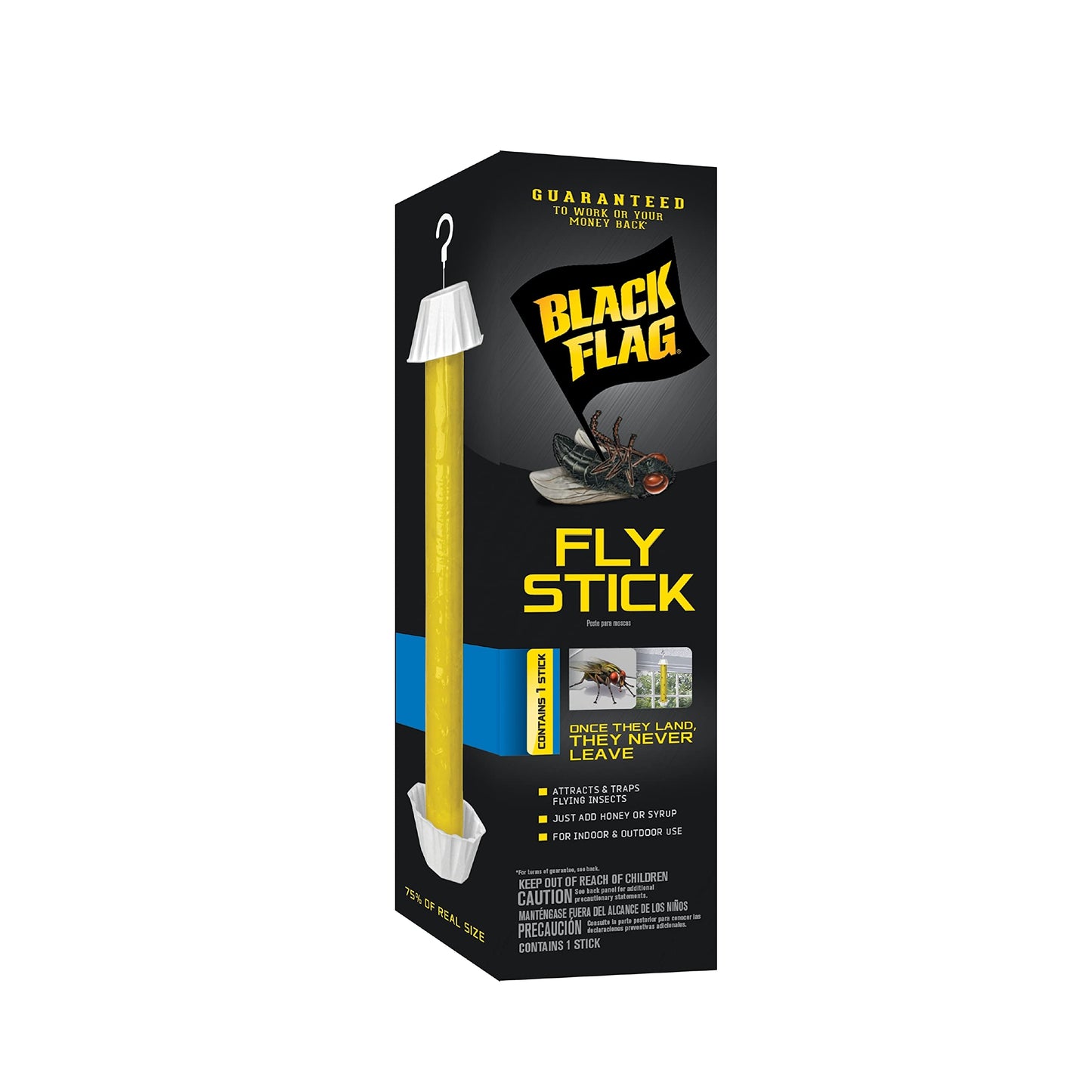 Black Flag Fly Stick, Trap Houseflies and Flying Insects, Pack of 6-UPStoxs