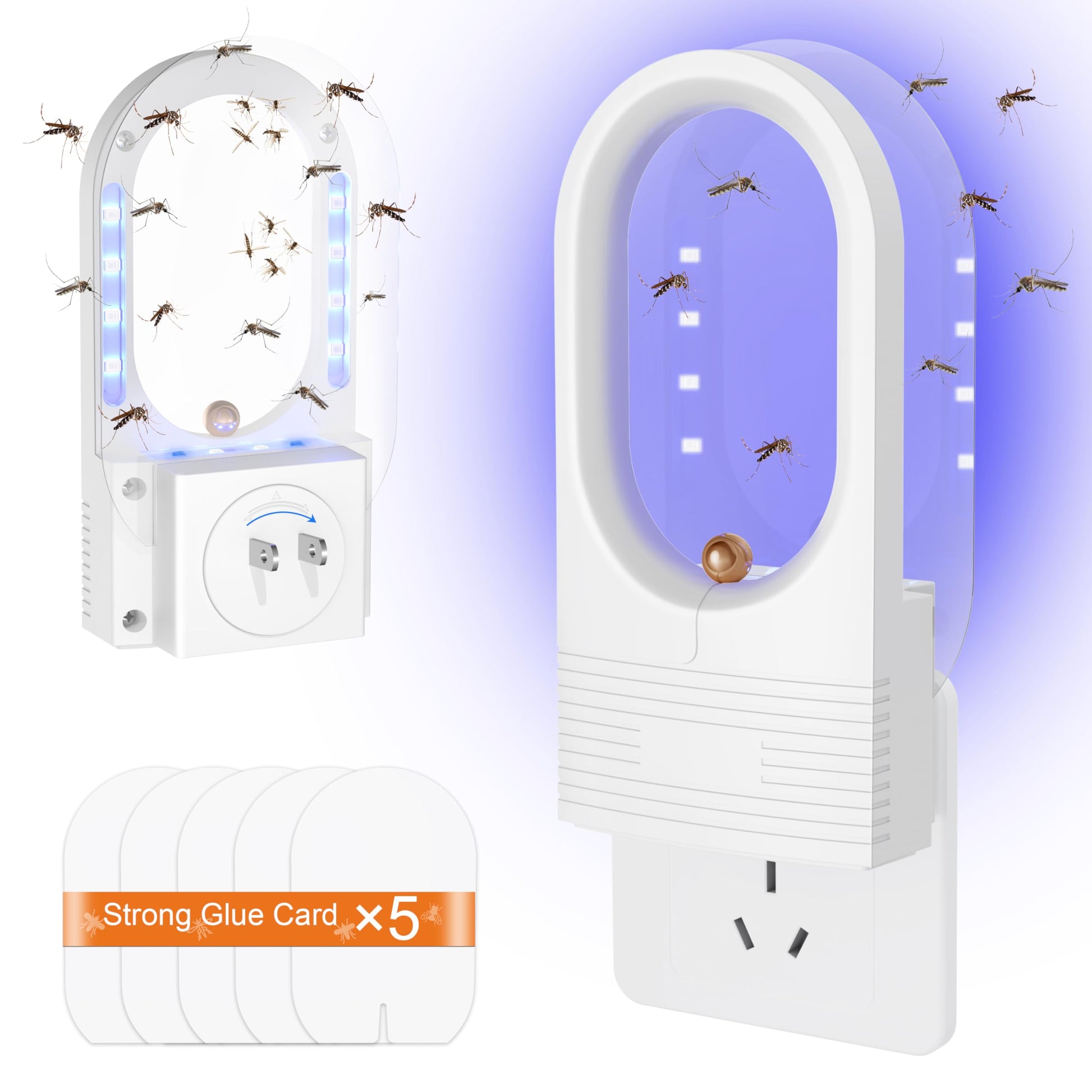 Flying Insect Trap 𝗢𝗱𝗼𝗿𝗹𝗲𝘀𝘀&𝗡𝗼𝗶𝘀𝗲𝗹𝗲𝘀𝘀 Indoor Fly Trap - Catching Fruit Flies, Mosquitoes and Other Nuisances,Suitable for Indoo & Outdoor(1 White Device + 5 Glue Boards)-UPStoxs