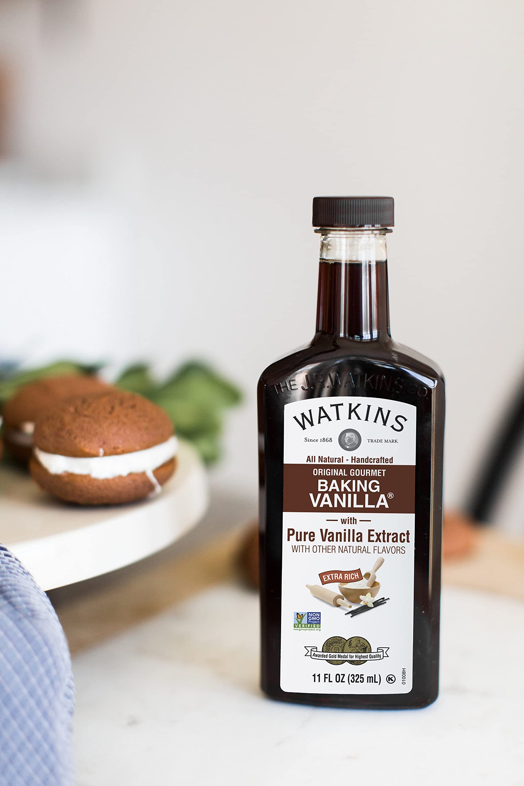 Watkins All Natural Original Gourmet Baking Vanilla, with Pure Vanilla Extract, 11 Fl Oz (Pack of 1) - Packaging May Vary-UPStoxs