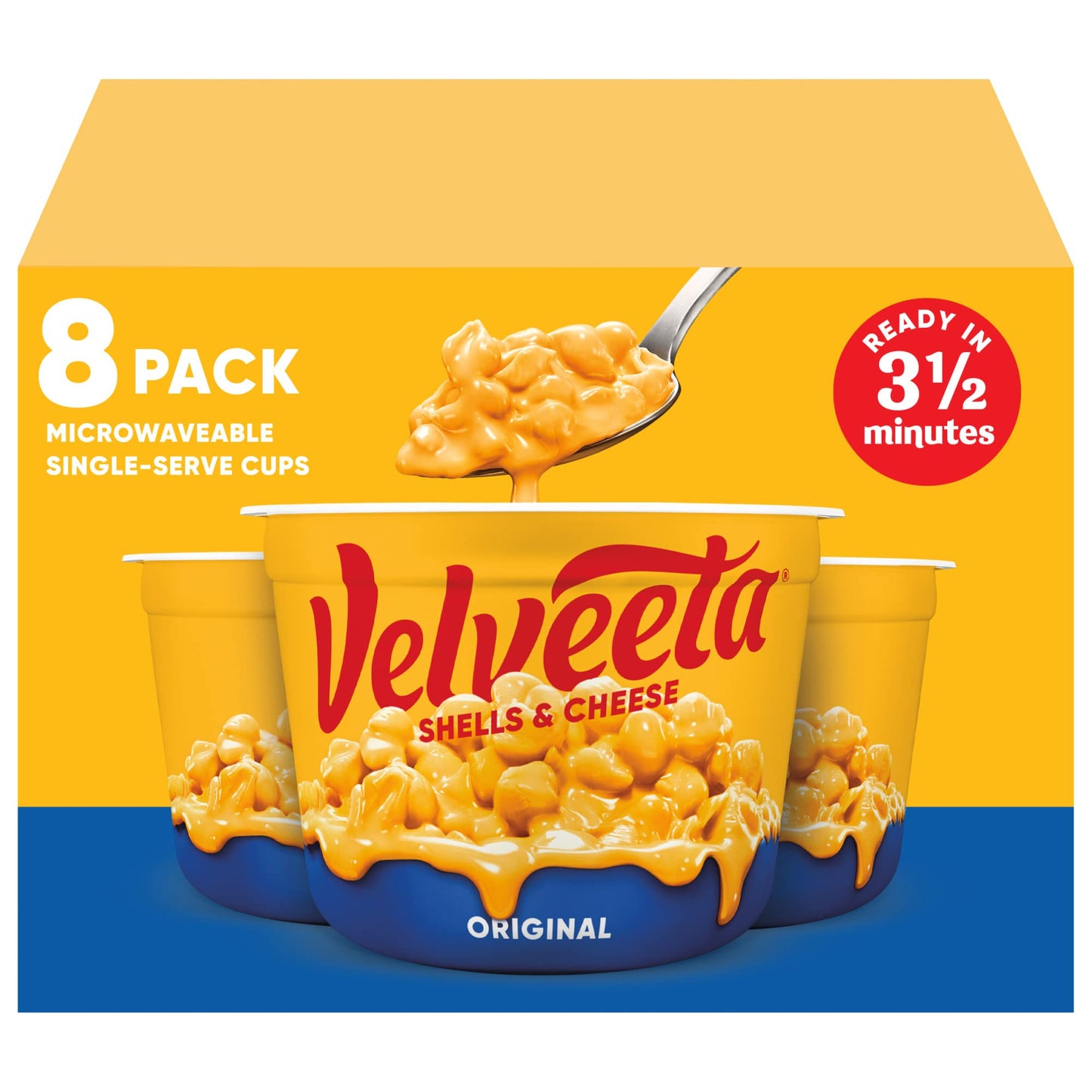 Velveeta Shells & Cheese Original Microwavable Macaroni and Cheese Cups (8 ct Pack, 2.39 oz Cups)-UPStoxs