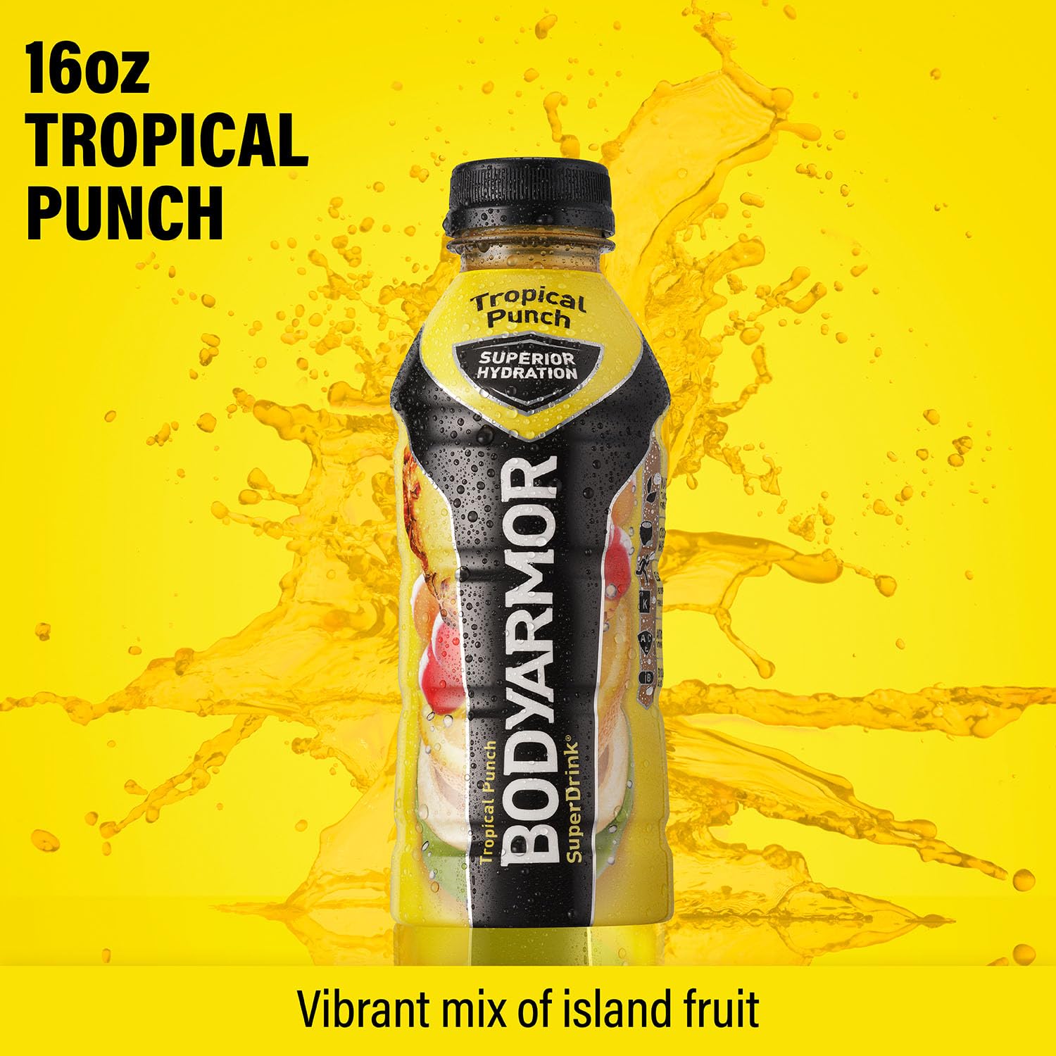 BODYARMOR Sports Drink Sports Beverage, Tropical Punch, Coconut Water Hydration, Natural Flavors With Vitamins, Potassium-Packed Electrolytes, Perfect For Athletes, 16 Fl Oz (Pack of 12)-UPStoxs