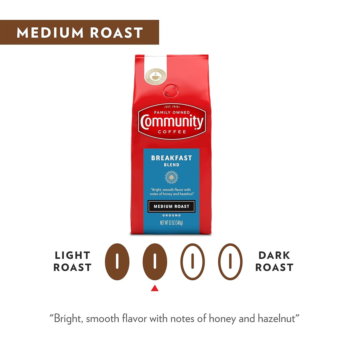 Community Coffee Medium Roast Ground Coffee, Breakfast Blend, 46 oz.-UPStoxs