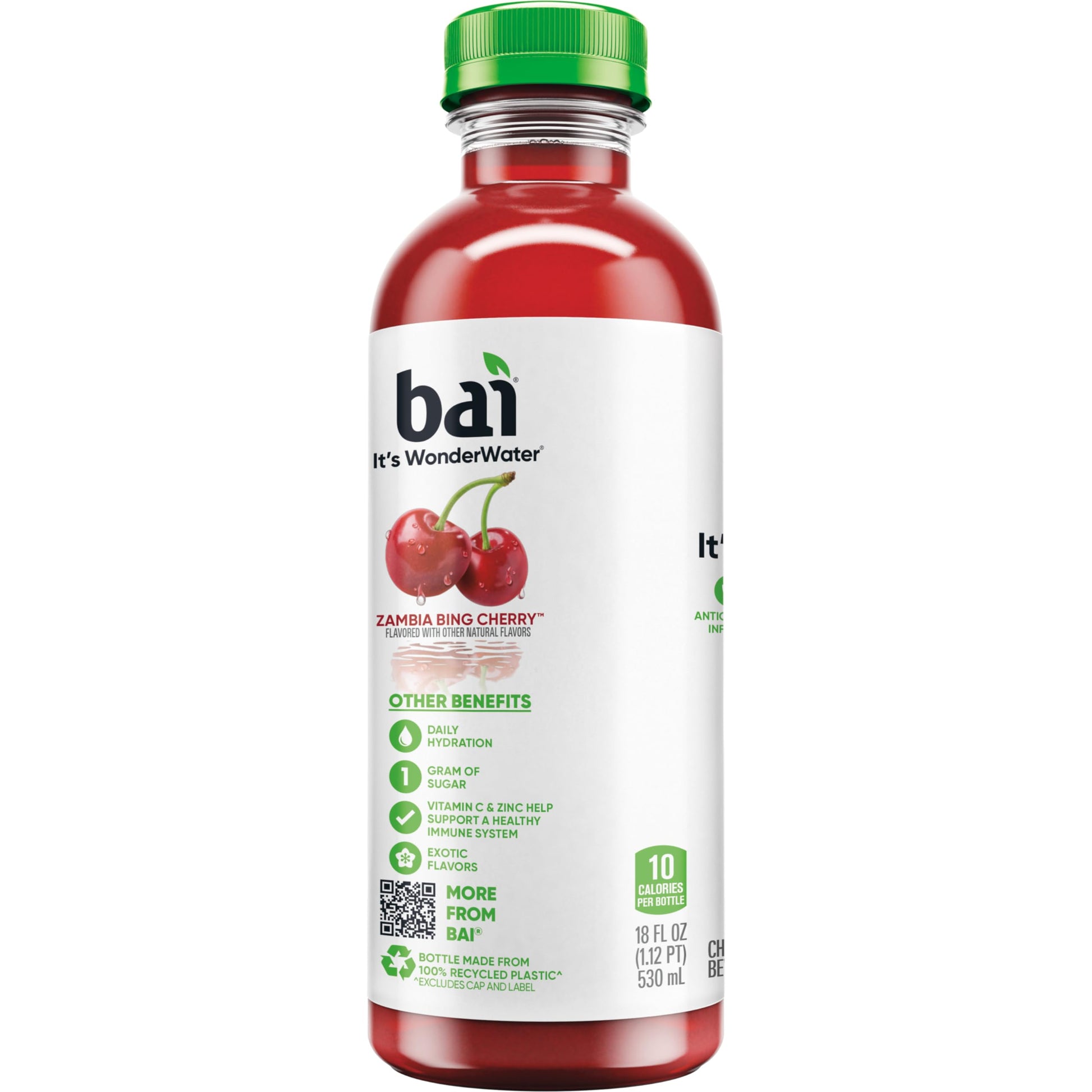 Bai Antioxidant Infused Water Beverage, Zambia Bing Cherry, with Vitamin C and No Artificial Sweeteners, 18 Fluid Ounce Bottle, 12 Pack-UPStoxs