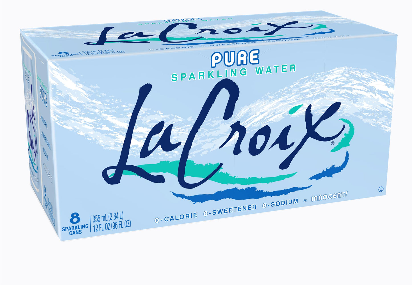 LaCroix Sparkling Water, Pure, 12 Fl Oz (pack of 8)-UPStoxs