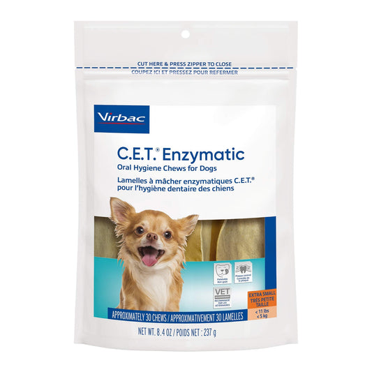 Virbac C.E.T. Enzymatic Oral Hygiene Chews for Dogs Beef 8.4 Ounces-UPStoxs