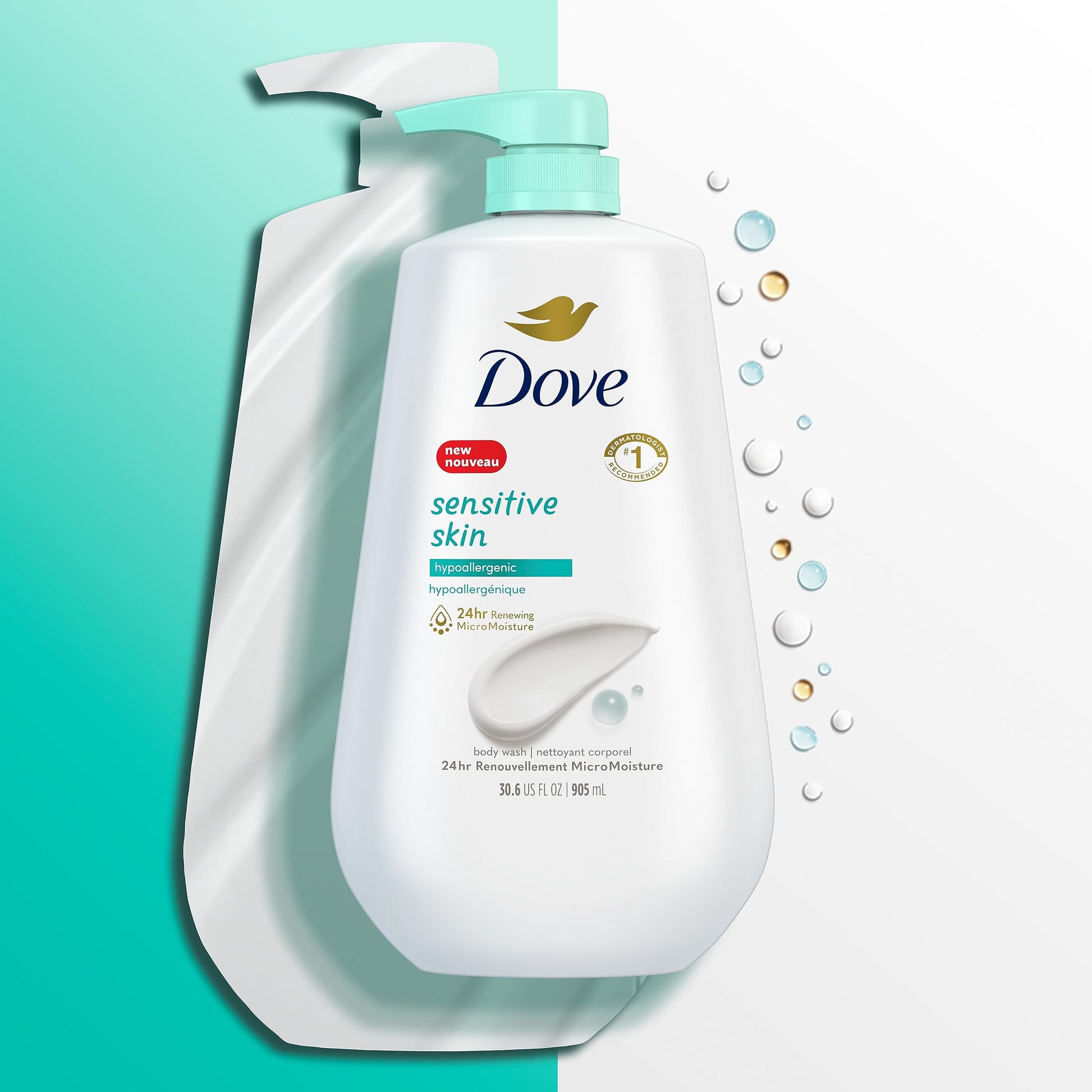 Dove Body Wash - Sensitive Skin - 34 oz-UPStoxs