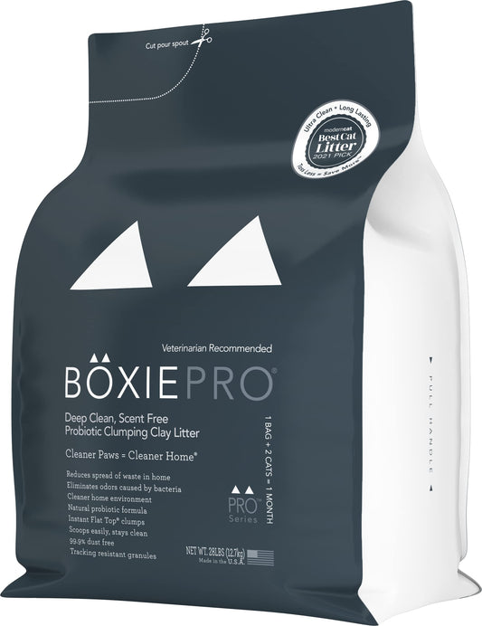 Boxie® Probiotic 40 Day Natural Odor Control Cat Litter, 28lb Clumping Clay Kitty Litter-UPStoxs