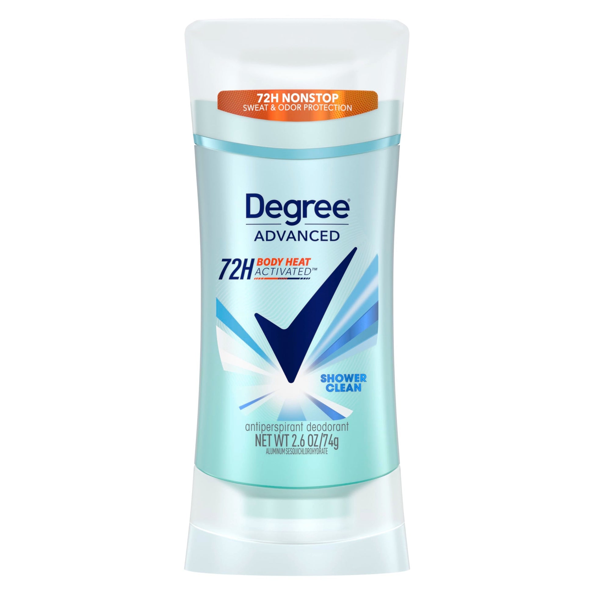 Degree Advanced Protection Antiperspirant Deodorant Shower Clean for 72-Hour Sweat & Odor Control for Women, with Body Heat Activated Technology, 2.6 oz-UPStoxs