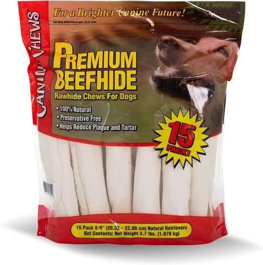 Canine Chews Premium All-Natural Beef Hide Canine Retrievers, 15 ct.