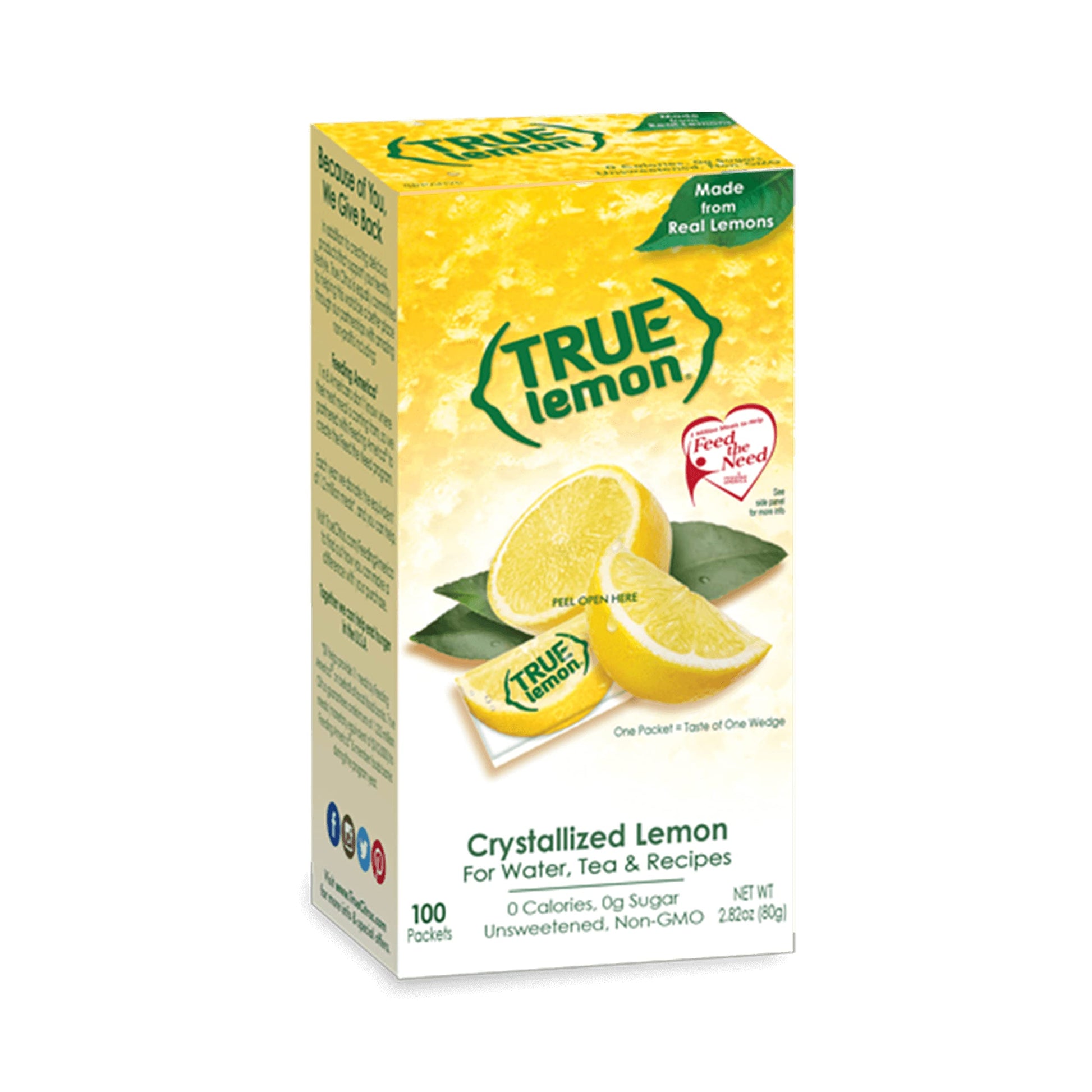 TRUE LEMON Water Enhancer, Bulk Dispenser, 100 Count (Pack of 1), 0 Calorie Drink Mix Packets For Water, Sugar Free Lemon Flavoring Powder Packets-UPStoxs