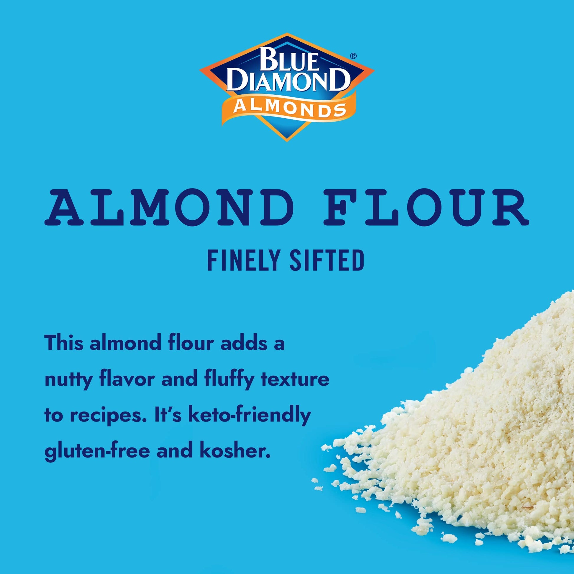 Blue Diamond Almonds Almond Flour, Gluten Free, Blanched, Finely Sifted, 48 oz-UPStoxs