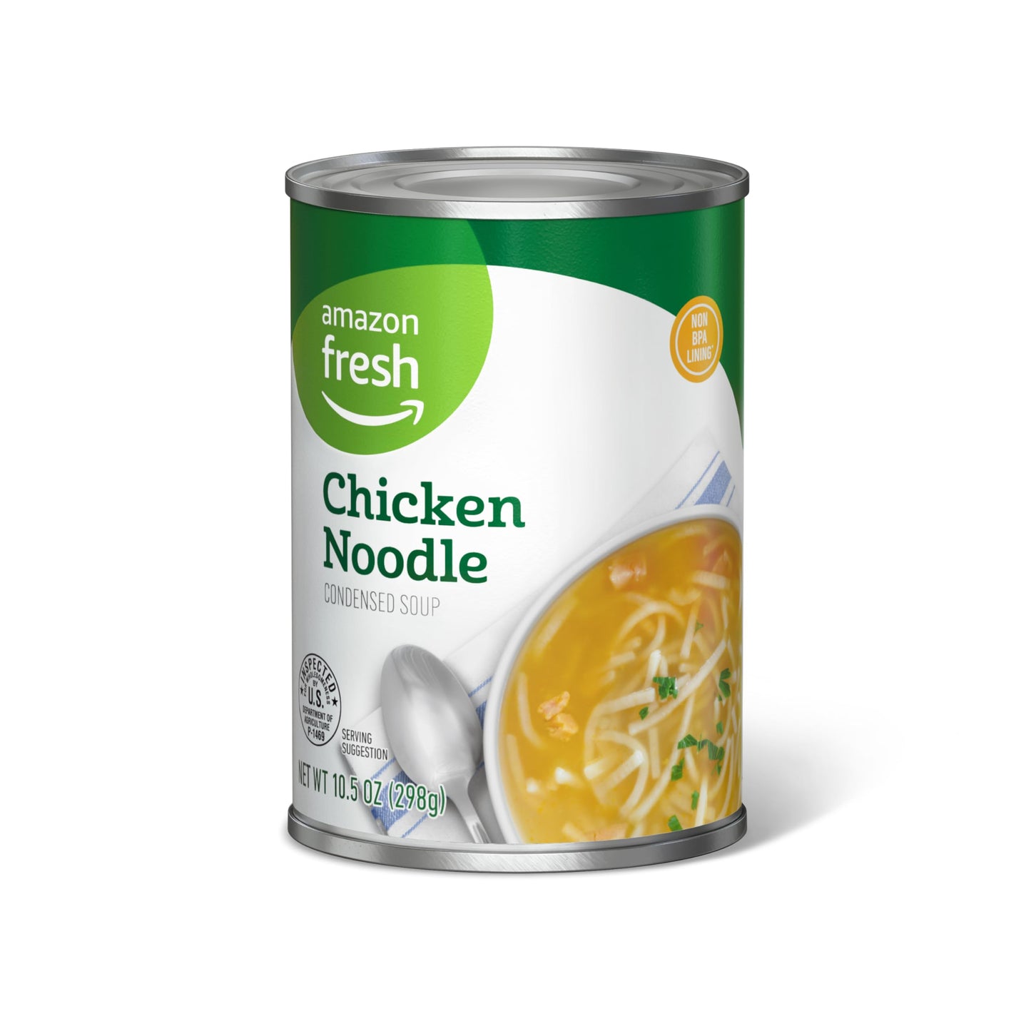 Amazon Fresh, Chicken Noodle, Condensed Soup, 10.5 Oz (Previously Happy Belly, Packaging May Vary)-UPStoxs