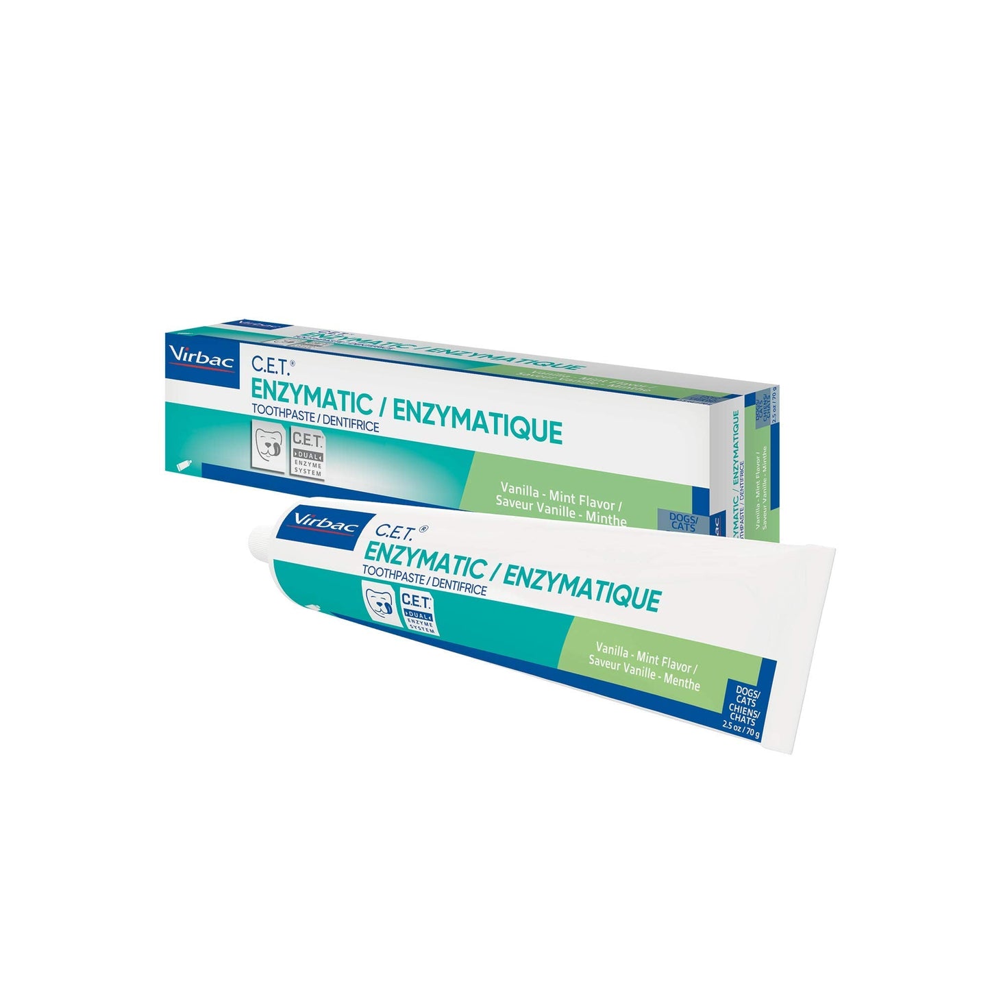 Virbac C.E.T. Enzymatic Toothpaste Eliminates Bad Breath by Removing Plaque and Tartar Buildup Best Pet Dental Care Toothpaste Vanilla Mint Flavor 2.5 Oz Tube-UPStoxs