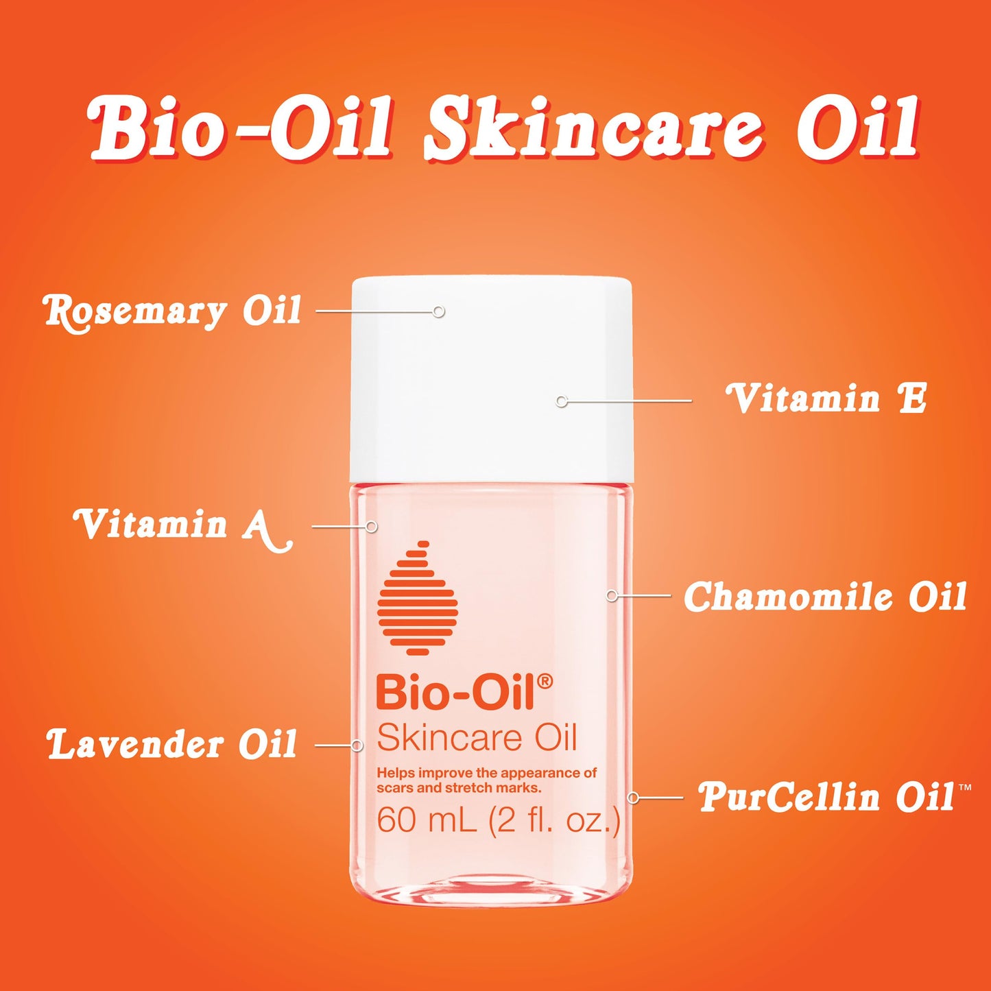 Bio-Oil Skincare Body Oil, Vitamin E, Serum for Scars & Stretchmarks, Face & Body Moisturizer, 2 oz, All Skin Types-UPStoxs