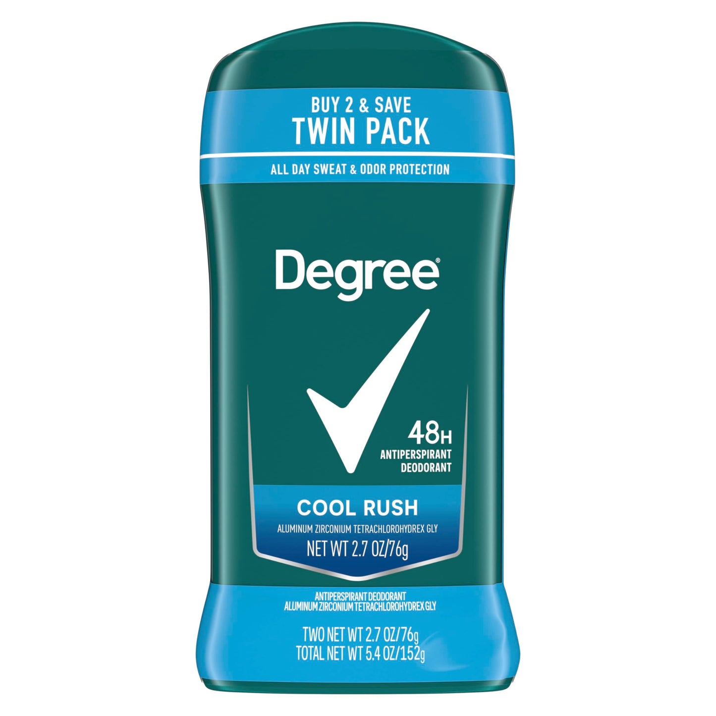 Degree Men Original Antiperspirant Deodorant Cool Rush Twin Pack 48-Hour Sweat & Odor Protection Antiperspirant For Men 2.7 oz-UPStoxs