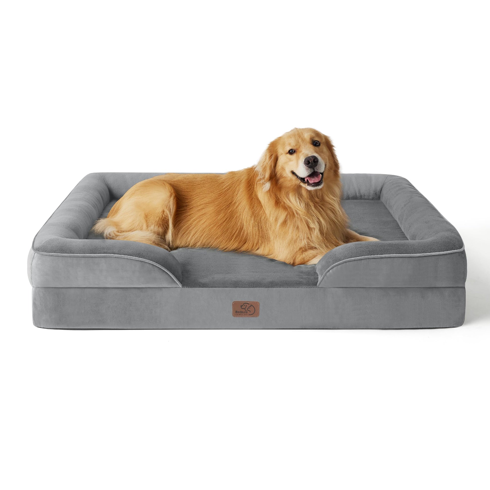 Bedsure Orthopedic Dog Bed for Extra Large Dogs - XL Plus Waterproof Dog Sofa Beds, Supportive Foam Pet Couch Bed with Removable Washable Cover, Waterproof Lining and Nonskid Bottom, Grey-UPStoxs