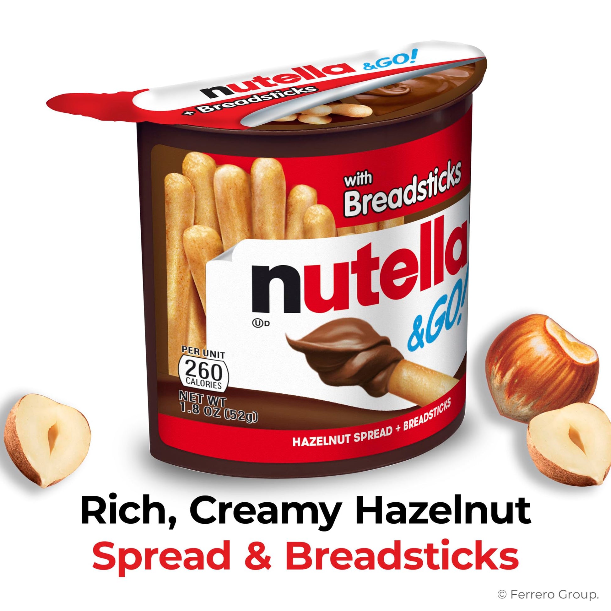 Nutella & GO! Bulk 12 Pack, Hazelnut and Cocoa Spread with Breadsticks, Snack Cups for Kids, 1.8 oz Each-UPStoxs