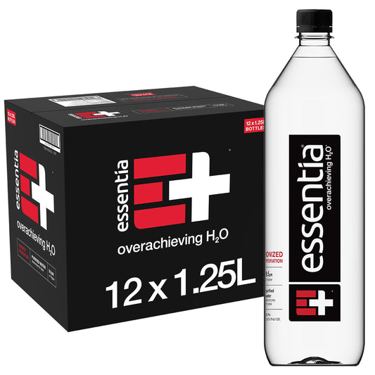 Essentia Water LLC , 99.9% Pure, Infused with Electrolytes for a Smooth Taste, pH 9.5 or Higher; Ionized Alkaline Water, Black, 42.3 Fl Oz (Pack of 12)-UPStoxs