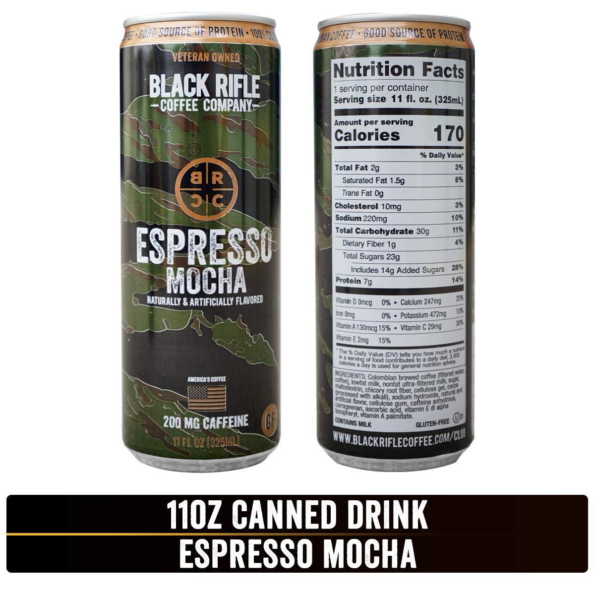 Black Rifle Coffee Company Espresso Mocha, 11 fl. oz., 12 pk.-UPStoxs