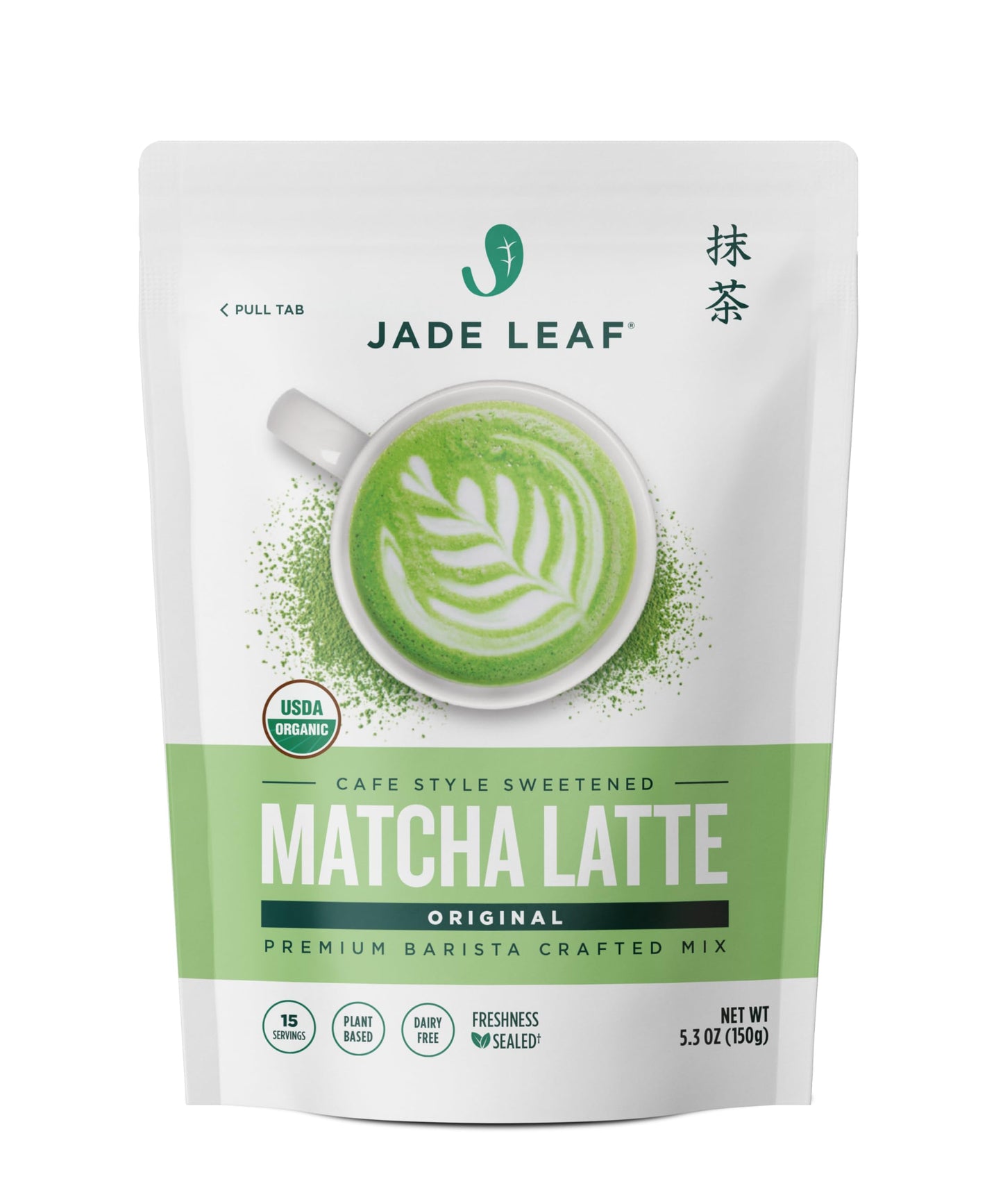 Jade Leaf Matcha Organic Café Style Sweetened Matcha Latte Premium Barista Crafted Mix - Original - Authentically Japanese (5.3 Ounce Pouch)-UPStoxs