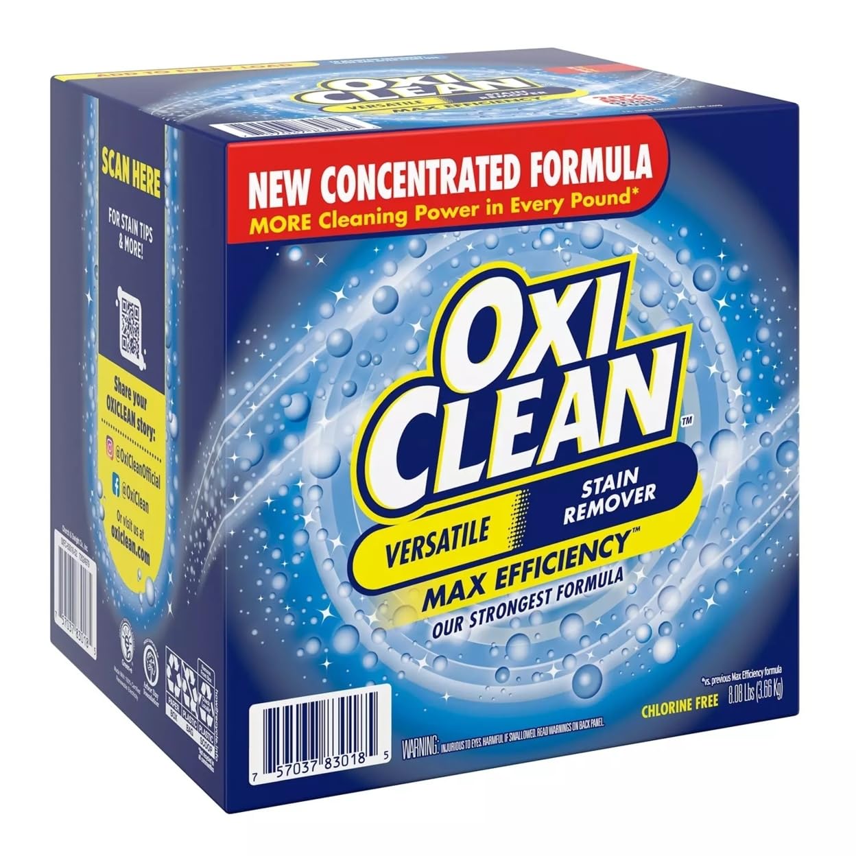 OxiClean Concentrated Max Efficiency Versatile Stain Remover Powder 8.08 lbs.