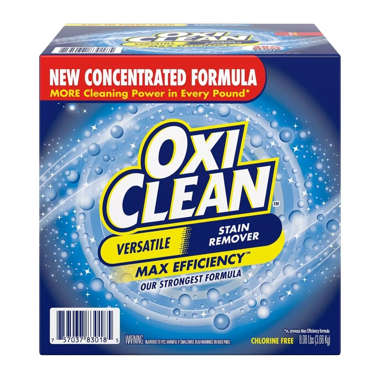 OxiClean Concentrated Max Efficiency Versatile Stain Remover Powder 8.08 lbs.